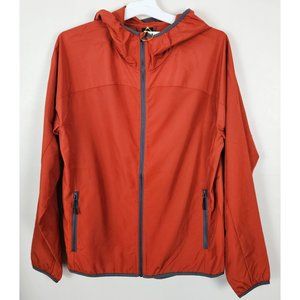 All In Motion Men Jacket Size Medium Lightweight Water Repellent Rust/Orange Zip